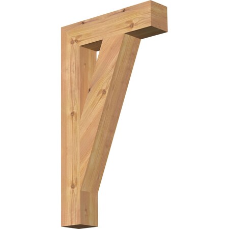 Ekena Millwork Traditional Block Smooth Bracket, Western Red Cedar, 3 1/2"W x 16"D x 28"H BKT04X16X28TRA05SWR